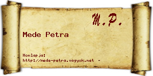 Mede Petra névjegykártya